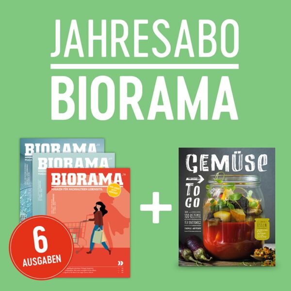 Biorama Jahresabo inkl. das Buch »Gemüse To Go«